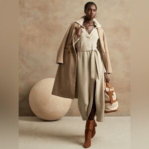 Banana Republic Johnny Collar Maxi Sweater Dress Soft Wool Yak Small